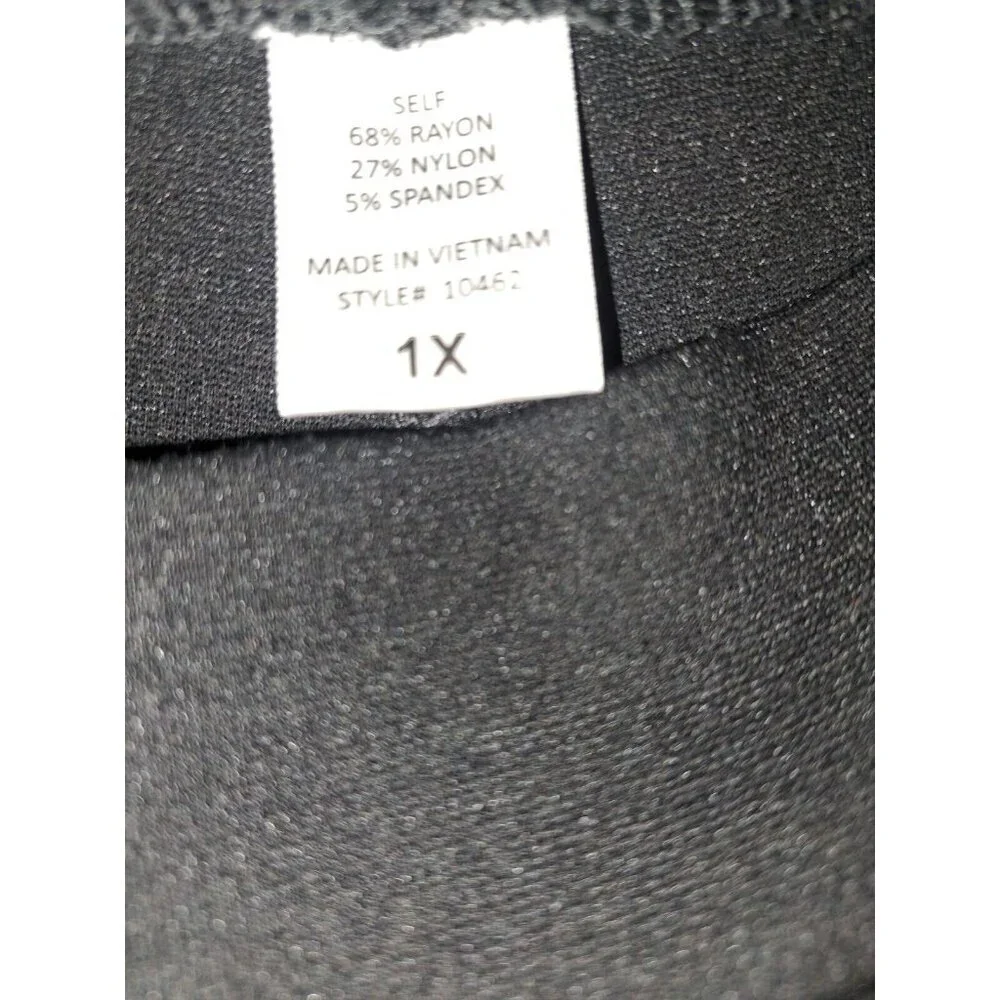 Hat & Beyond Women's Leggings Pants Black 1X - Picture 3 of 4